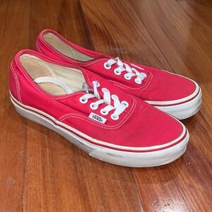 Vans women’s Bold Red Canvas Shoes size 7